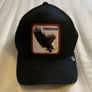 Goorin Bros Black Mesh Trucker Hat with 'The Farm' Label